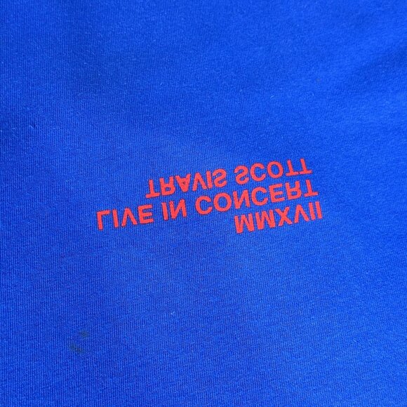 Travis Scott BIRDS EYE VIEW Tour T-Shirt Blue Graphic Tee Mens XL 2017 - Picture 2 of 9